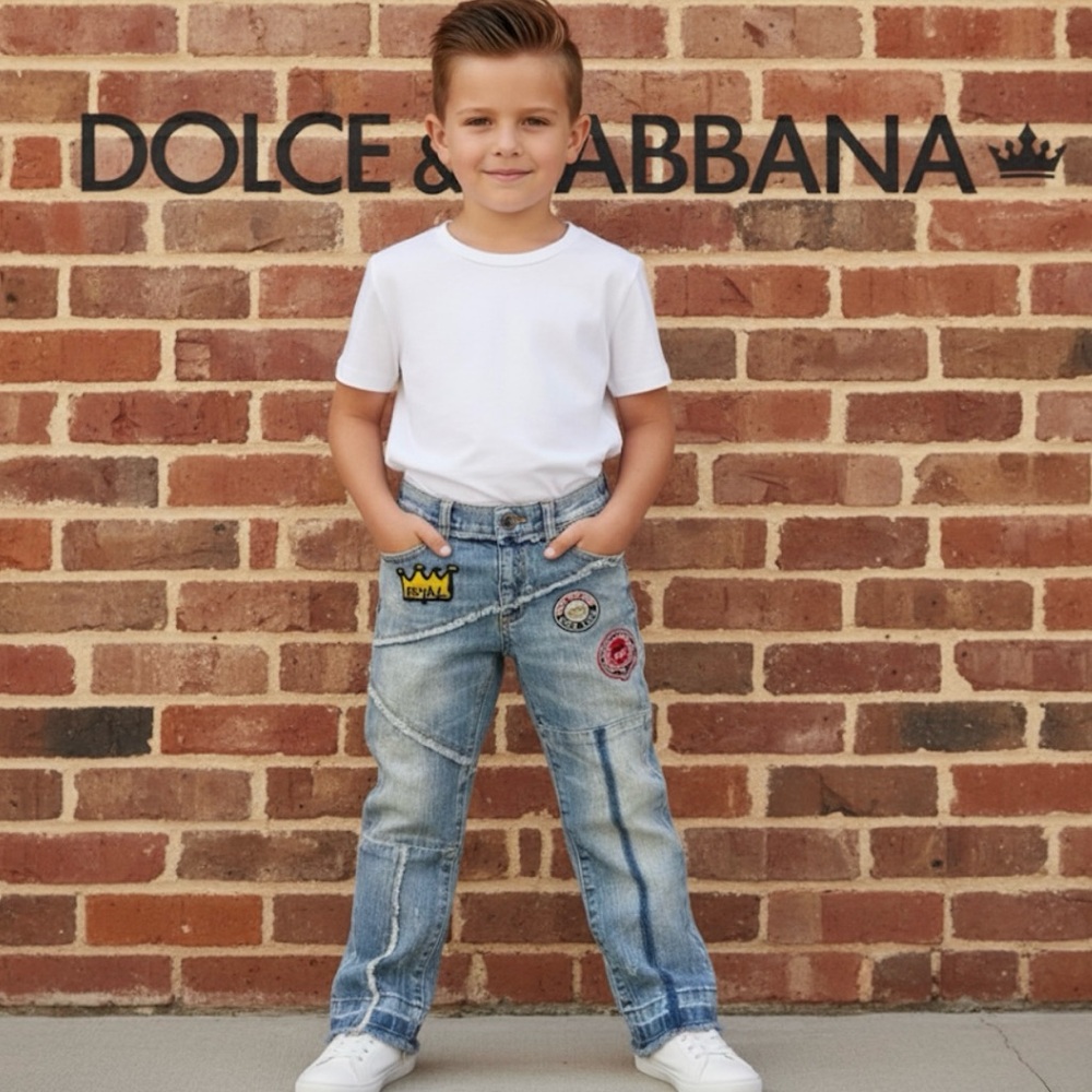 Authentic Dolce & Gabbana luxury boys signature designer jeans sz 5